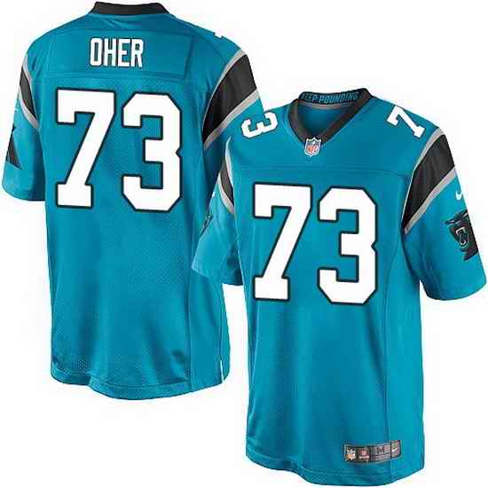 Nike Panthers #73 Michael Oher Blue Team Color Mens Stitched NFL Elite Jersey